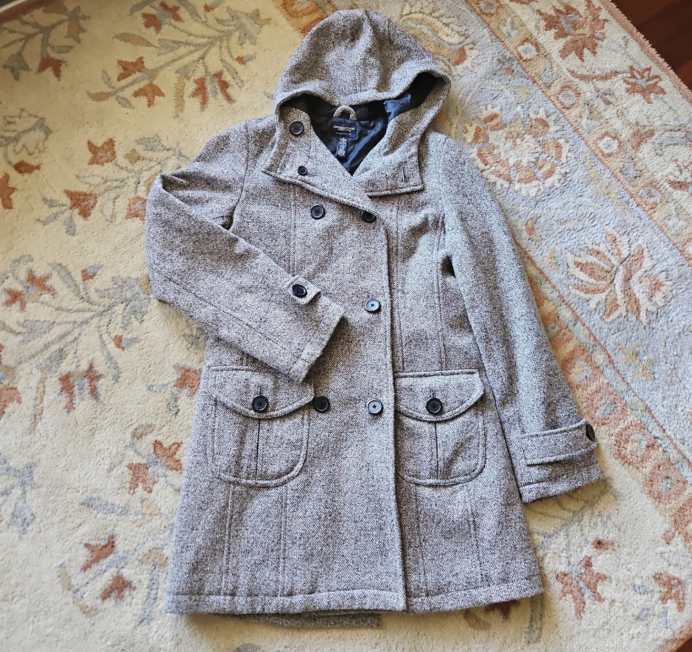 American Eagle Outfitters Women's Tan Hooded Coat